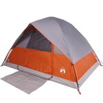 vidaXL Tente de camping à dôme 2 personnes gris et orange imperméable