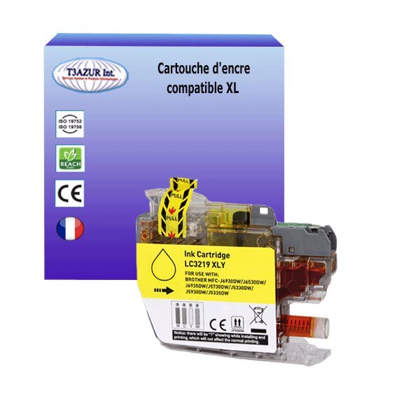 Cartouche compatible Brother LC3217XL / LC3219XL  - Jaune  – T3AZUR