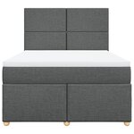 vidaXL Sommier à lattes de lit avec matelas Gris foncé 140x200cm Tissu