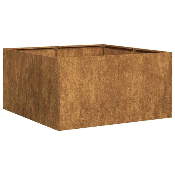 vidaXL Jardinière rouillé 80x80x40 cm acier inoxydable