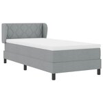 Lit avec Sommier à Ressorts et Matelas vidaXL Gris Clair 90x200 cm Tissu