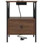 vidaXL Cabinet de chevet avec tiroir Chêne marron 41.5 x 40.5 x 55 cm