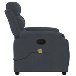 vidaXL Fauteuil de massage inclinable gris foncé velours