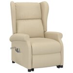 vidaXL Fauteuil de massage Crème Tissu