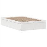 vidaXL Cadre de lit sans matelas blanc 135x190 cm bois de pin massif