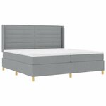 vidaXL Lit à ressorts avec matelas Gris clair 140 x 200 cm tissu