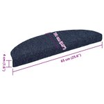 vidaXL Tapis d'escalier autocollants 5 pièces 65 x 21 x 4 cm Bleu Demi-rond Grand