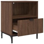 vidaXL Tables de chevet avec tiroir 2 Pièces Chêne marron 49 x 36 x 61 cm