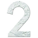 Numéro 2- Numéro adhésif pour boîtes aux lettres- Pierre véritable 50 mm  Albatre
