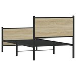 vidaXL Cadre de lit en métal sans matelas chêne sonoma 90x190 cm