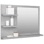 vidaXL Miroir de salle de bain gris béton 60x10 5x45cm bois ingénierie