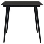 vidaXL Table à dîner de jardin Noir 80x80x74 cm Acier et verre