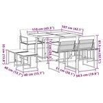 vidaXL Ensemble à manger de jardin avec coussins 9 Pièces blanc textilène