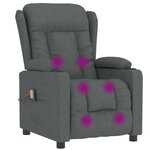 vidaXL Fauteuil de massage Gris foncé Tissu