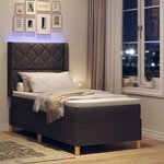 vidaXL Lit à ressorts avec matelas Marron 90 x 200 cm tissu