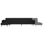 vidaXL Canapé-lit en forme de L noir 275x140x70 cm velours