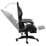 vidaXL Fauteuil de jeux vidéo et repose-pied Noir et blanc Similicuir