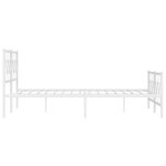 vidaXL Cadre de lit métal sans matelas et pied de lit blanc 180x200 cm