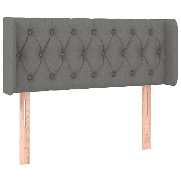 vidaXL Tête de lit avec oreilles Gris foncé 103x16x78/88 cm Tissu