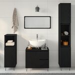 vidaXL Ensemble de Meubles de Salle de Bain 3 Pièces Chêne noir