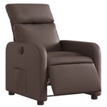 vidaXL Fauteuil inclinable électrique Marron Similicuir