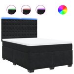 vidaXL Sommier à lattes de lit avec matelas Noir 140x190 cm Velours