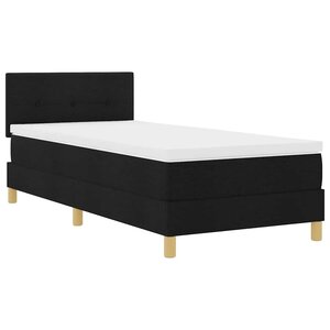 vidaXL Lit à ressort LED avec bandes LED Noir 100 x 200 cm tissu