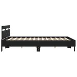 vidaXL Cadre de lit avec tête de lit et LED noir 200x200 cm