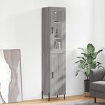 vidaXL Buffet haut Sonoma gris 34 5x34x180 cm Bois d'ingénierie