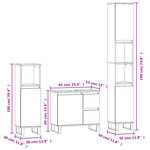 vidaXL Ensemble de meubles salle de bain 3 Pièces blanc bois d'ingénierie