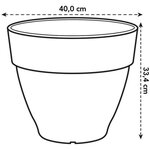 Pot de fleurs Rond VIBIA - Plastique Réservoir - Ø 40 - Jaune Miel