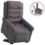 vidaXL Fauteuil de massage inclinable Gris foncé Tissu