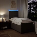 vidaXL Sommier à lattes de lit avec matelas Gris clair 100x200cm Tissu