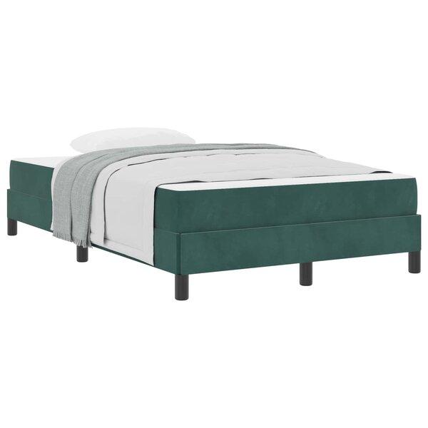 vidaXL Lit à ressorts avec matelas Vert foncé 120 x 200 cm tissu