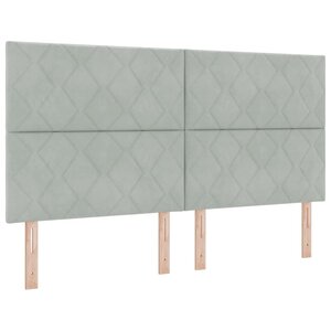 vidaXL Lit à ressort LED avec matelas Gris clair 180 x 200 cm tissu