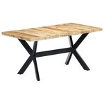 vidaXL Table à manger 160x80x75 cm Bois de manguier massif brut