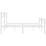 vidaXL Cadre de lit métal avec tête de lit/pied de lit blanc 193x203cm