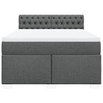 vidaXL Sommier à lattes de lit avec matelas Gris foncé 140x190cm Tissu