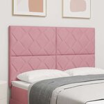 vidaXL Tête de lit Montage mural Géométrique Rose 144 cm Velours