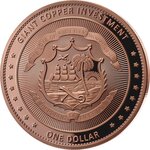 Pièce de monnaie en Cuivre 1 Dollar g 155.5 (5 oz) Millésime 2025 ELEPHANT