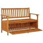vidaXL Banc de rangement de jardin 120 cm bois d'acacia solide