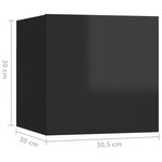 Vidaxl meubles tv muraux 8 pièces noir brillant 30 5x30x30 cm