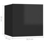 vidaXL Meubles TV muraux 8 Pièces Noir brillant 30 5x30x30 cm