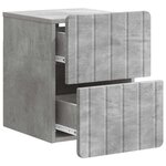 vidaXL Cabinet de chevet mural 2 Pièces Gris béton 33 x 34 5 x 43 cm