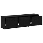 vidaXL Meuble TV avec LEDs Chêne Noir 140x34x40 cm Bois d'ingénierie