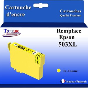 T3AZUR - Cartouche compatible avec Epson Expression Home XP-5200  XP-5205  WF-2960DWF  WF-2965DWF  503XL  503 XL (série Piment ) - Jaune