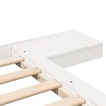 vidaXL Cadre de Lit au Sol avec Tables de Chevet Blanches 90x190cm Bois Massif