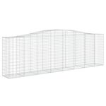 vidaXL Paniers à gabions arqués 2 Pièces 400x50x120/140 cm Fer galvanisé
