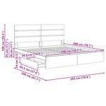 vidaXL Lit de Rangement Gris béton 200 x 200 cm Bois d'ingénierie