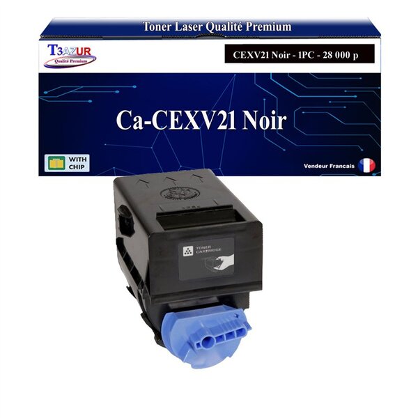 T3AZUR -Toner compatible avec Canon CEXV21 (0452B002) pour Canon IR-C2380i C2550 C2880 C3080 C3380 C3480 C3580 - Noir